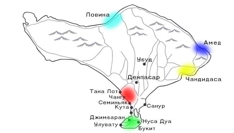 Какой лучше район для отдыха на бали